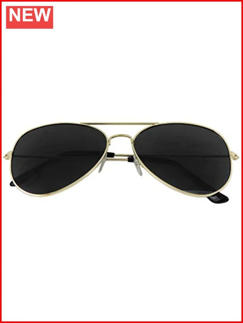 Aviator Sunglasses with UV 400 Protection - Military Style Metal Frame